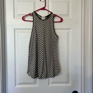 Green and white tank style dress top size small